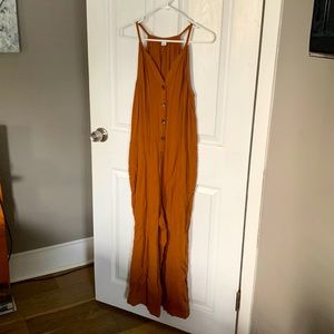 Classic and Chic Linen Jumpsuit in Rust Women’s Size Small from Old Navy